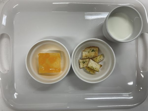 つぶつぶオレンジゼリー手作りラスク青のり常食