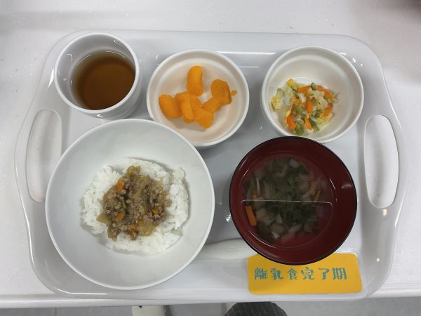 なすと豚ひき肉のみそ炒め(丼にしました)離乳食完了期