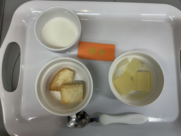 りんごのゼリーと手作りラスク常食