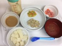 離乳食後期食パン（きなこクリーム添え）ひき肉とマッシュポテトのグラタン