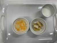 つぶつぶオレンジゼリー手作りラスク青のり離乳食完了期