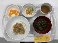 なすと豚ひき肉のみそ炒め(丼にしました)離乳食完了期